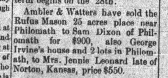 Clipping from Corvallis Gazette